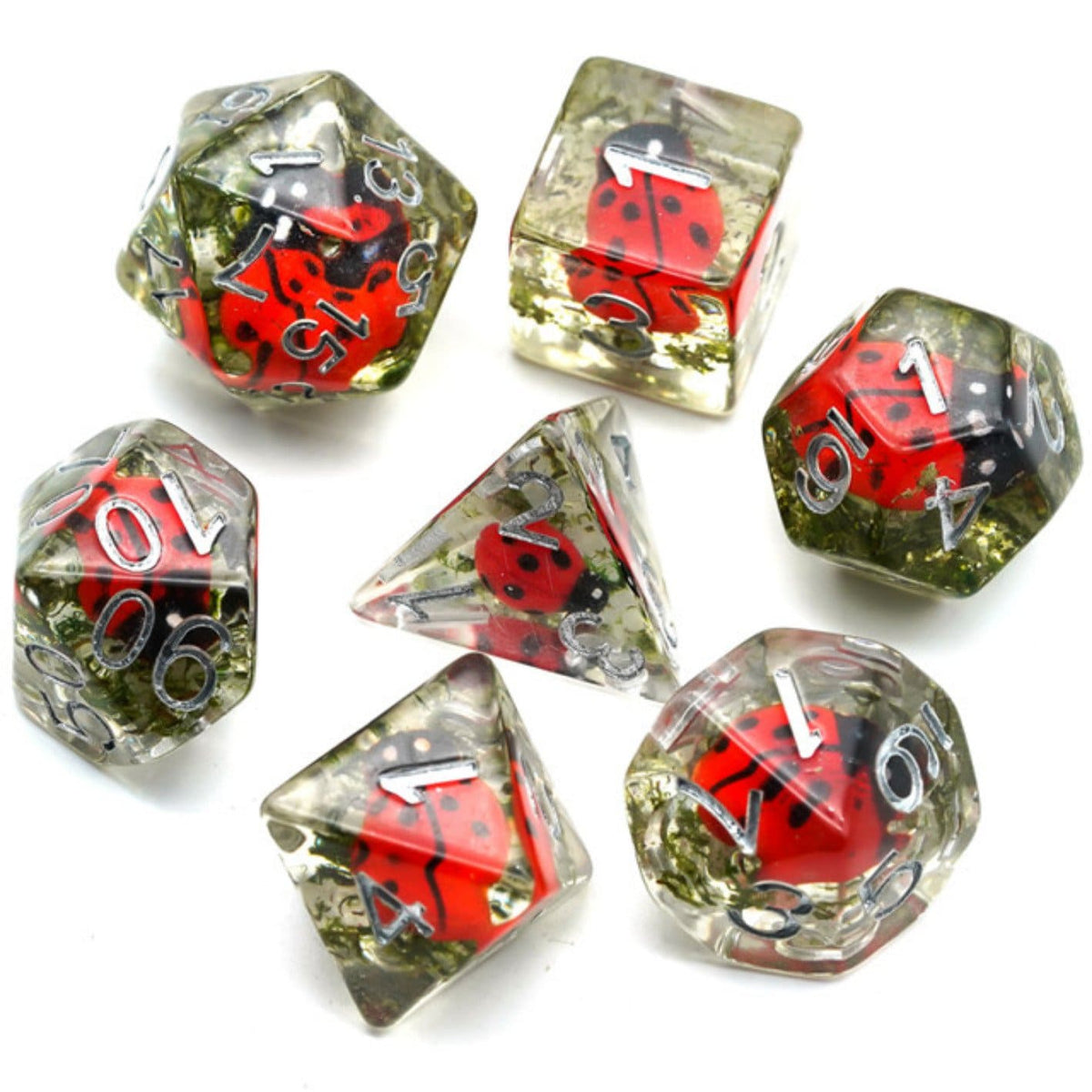Red Ladybug RPG Dice Set Plastic Dice Foam Brain Games