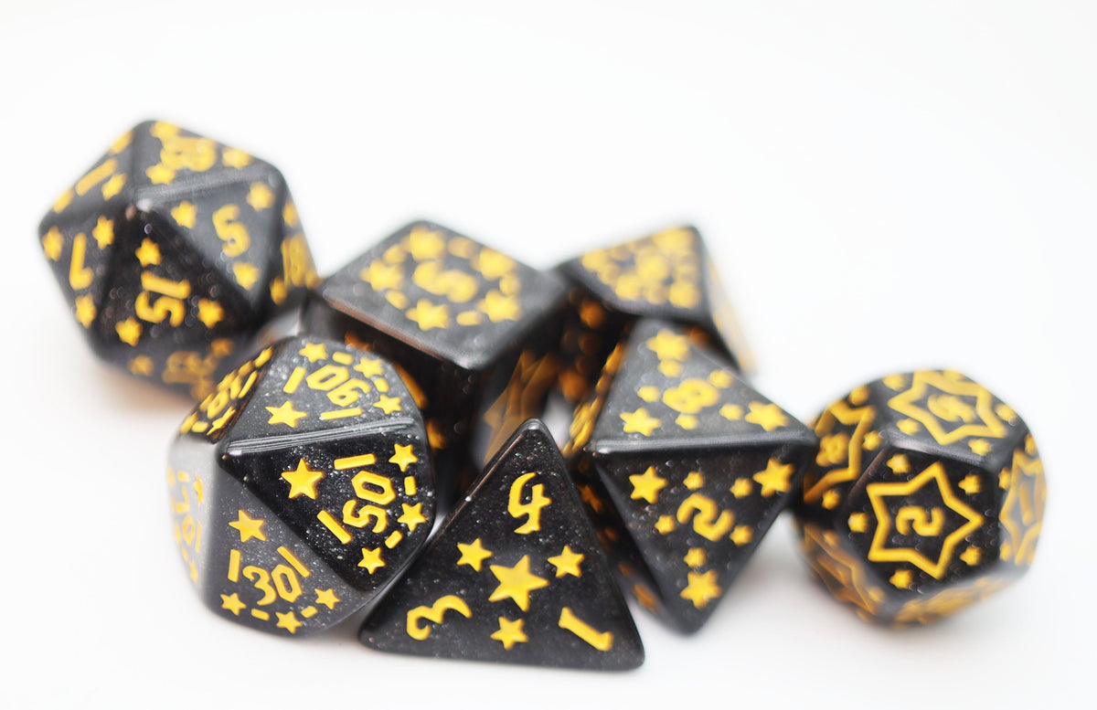 Shooting Stars: Barium RPG Dice Set Plastic Dice Foam Brain Games