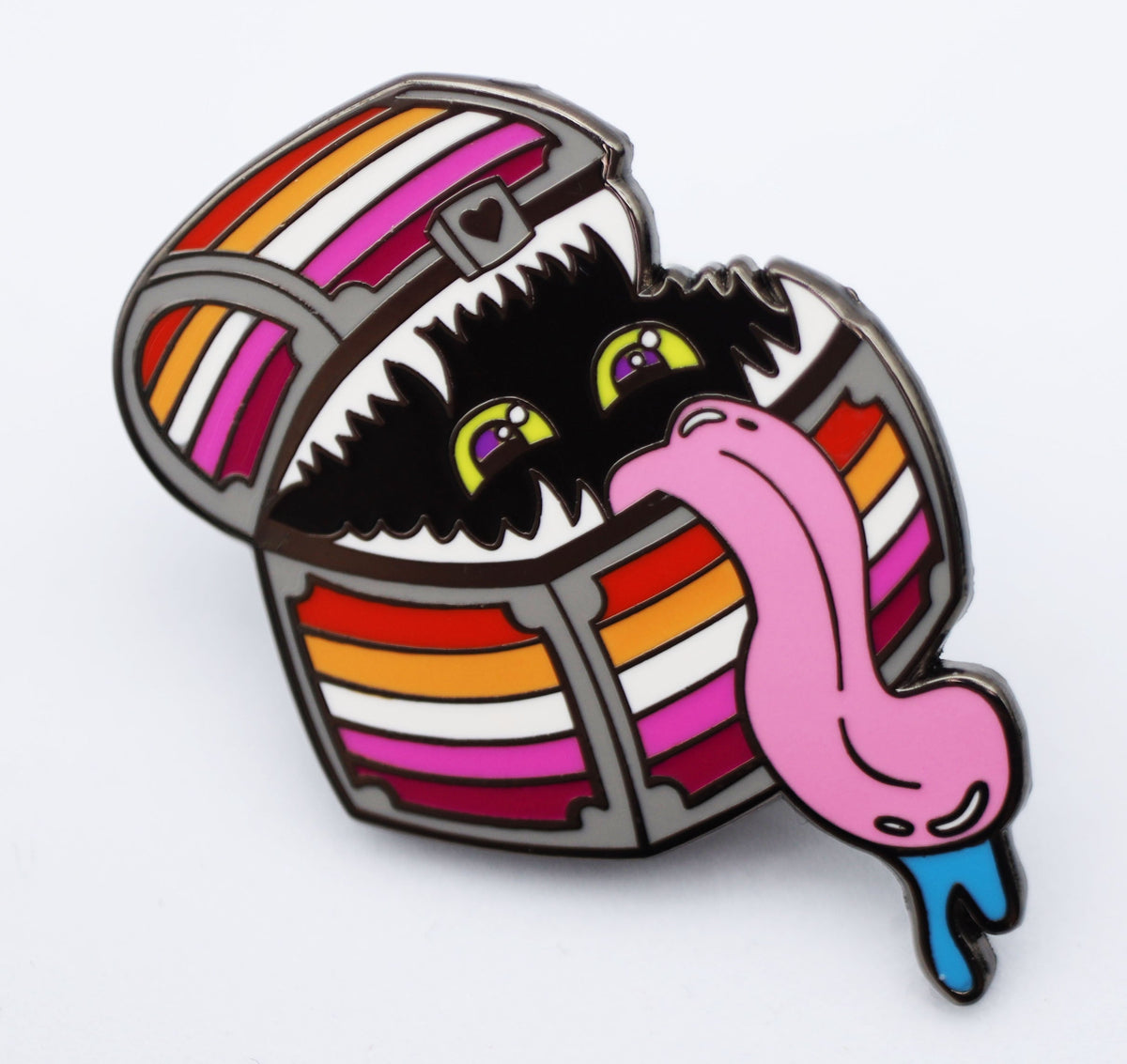 Enamel Mimic Pride Pin - Lesbian Enamel Pin Foam Brain Games