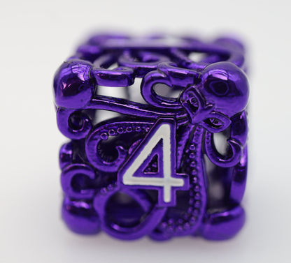 Mind Eater: Electric Purple - Hollow Metal RPG Dice Set Metal Dice Foam Brain Games