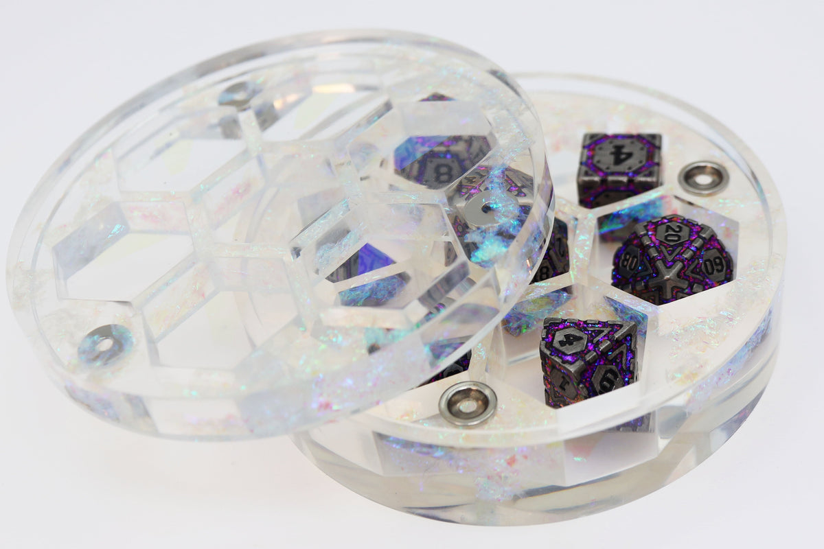 Sharp Edge Resin Dice Vault - Ethereal Clouds Dice Box Foam Brain Games