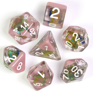 Peacock RPG Dice Set Plastic Dice Foam Brain Games